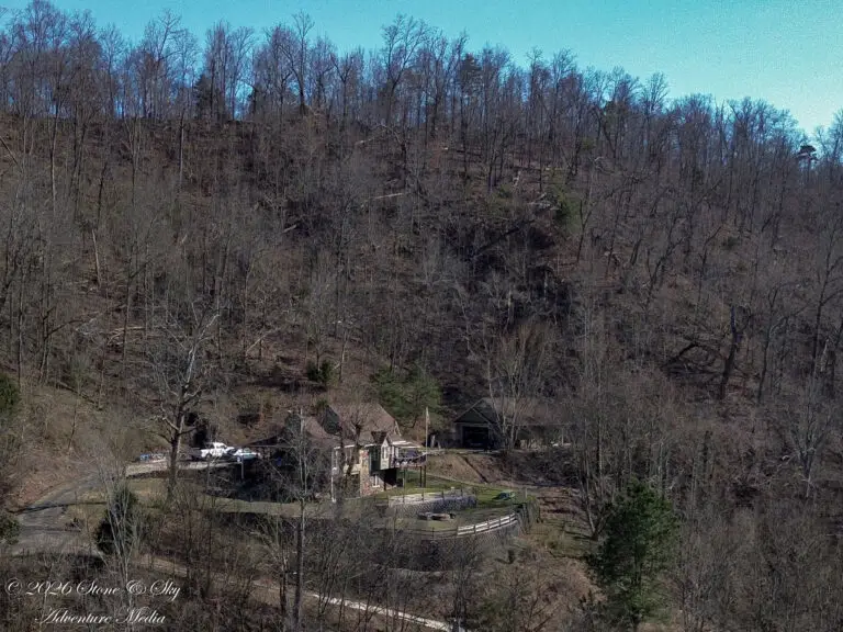 Projects Aerial of mountain home.